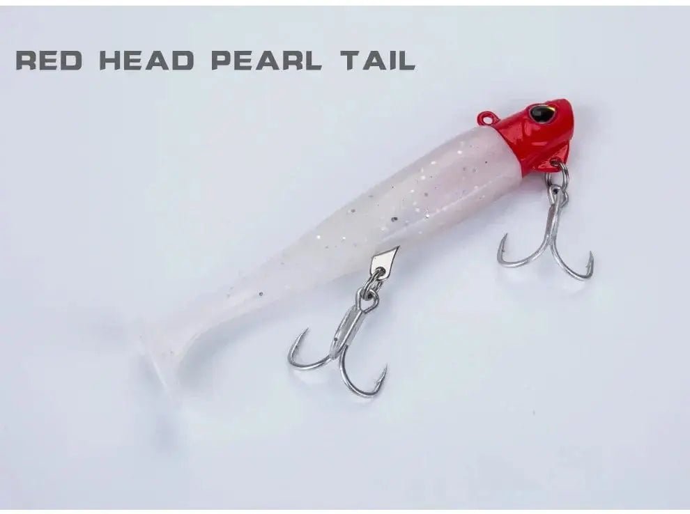 China China 2pcs Jig Head Soft Bait T Tail Artificial Metal Bait Fishing Jig Sharp Knife Machete Soft T Tail Fishing Lure for hairtail