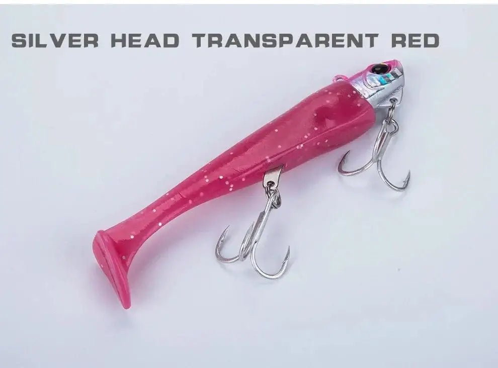 China China 2pcs Jig Head Soft Bait T Tail Artificial Metal Bait Fishing Jig Sharp Knife Machete Soft T Tail Fishing Lure for hairtail