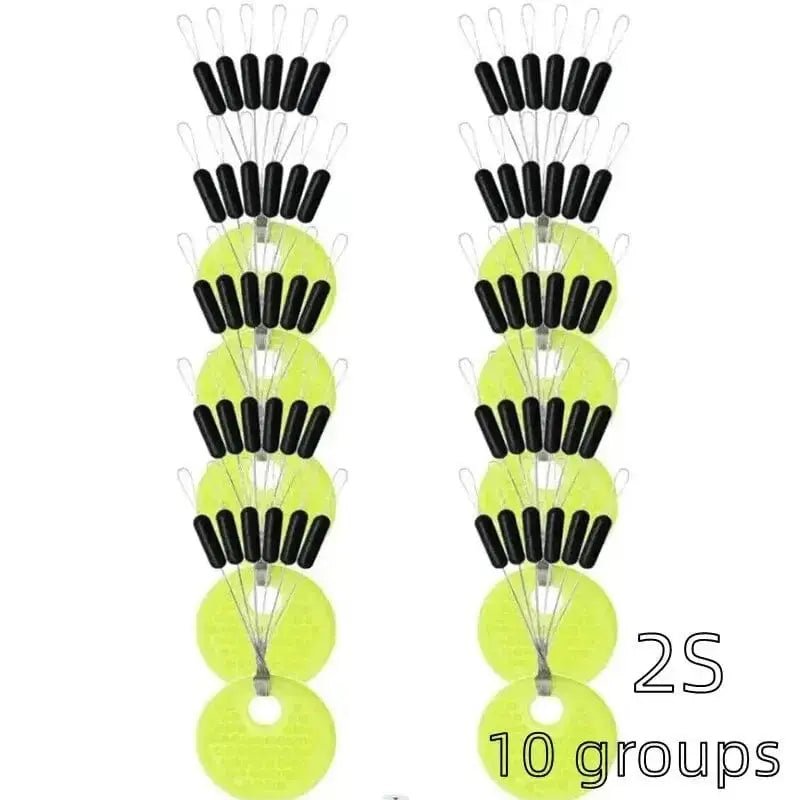 China China 2S Cylinder 60pcs 10 Group Resistance Space Beans Stopper Not To Hurt The Line Vertical Beans Carp Fishing Tackle Accessories