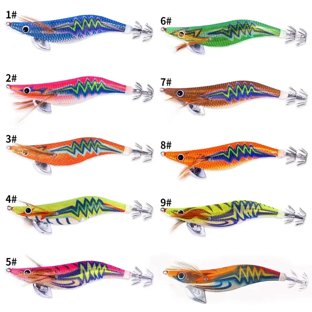 China China 3.5 Pesca Squid Jigging Lure Wood Shrimp Jig Hook Artificial Bait 14Cm-18G Octopus Cuttlefish Fishing Tackle with Rattling