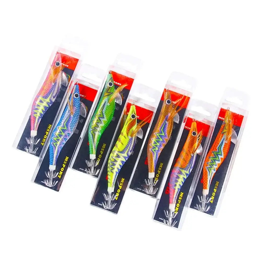 China China 3.5 Pesca Squid Jigging Lure Wood Shrimp Jig Hook Artificial Bait 14Cm-18G Octopus Cuttlefish Fishing Tackle with Rattling