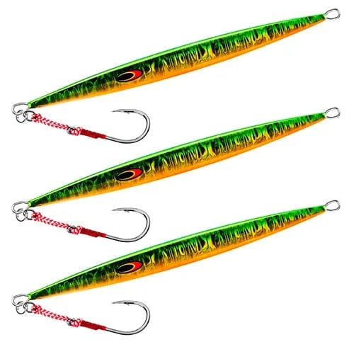 China China 3 green / 80g / CHINA Goture 3pcs/lot Saltwater Speed Pitch Jigging Fishing Lure 80g 100g 150g 200g 250g 300g 350g Luminous Metal Jig Spoon 3 Colors