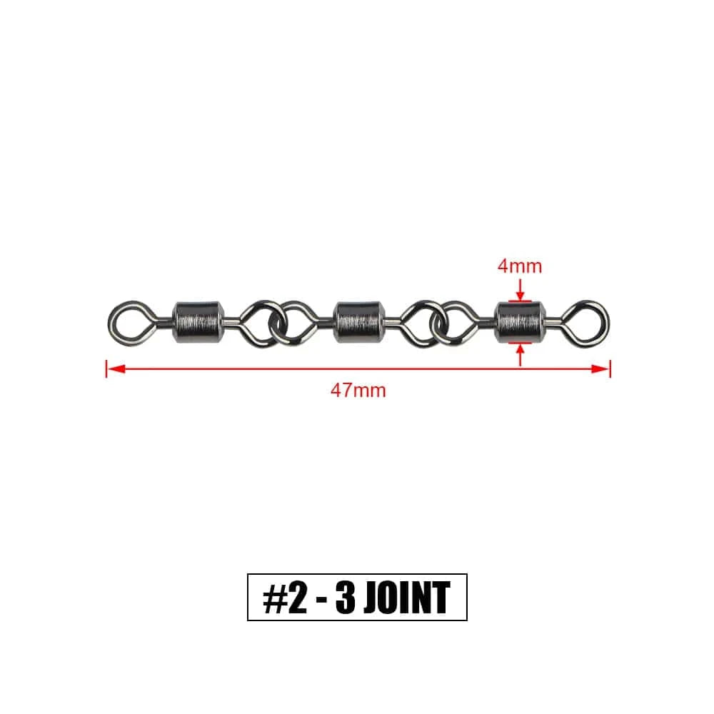 China China 3 Joint--No 2 Spinpoler 3 4 5 Joint Fishing Swivels Copper Body with Stainless Steel for Saltwater Sea Fishing Stinger Hooks Accessories