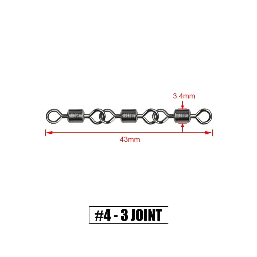 China China 3 Joint--No 4 Spinpoler 3 4 5 Joint Fishing Swivels Copper Body with Stainless Steel for Saltwater Sea Fishing Stinger Hooks Accessories