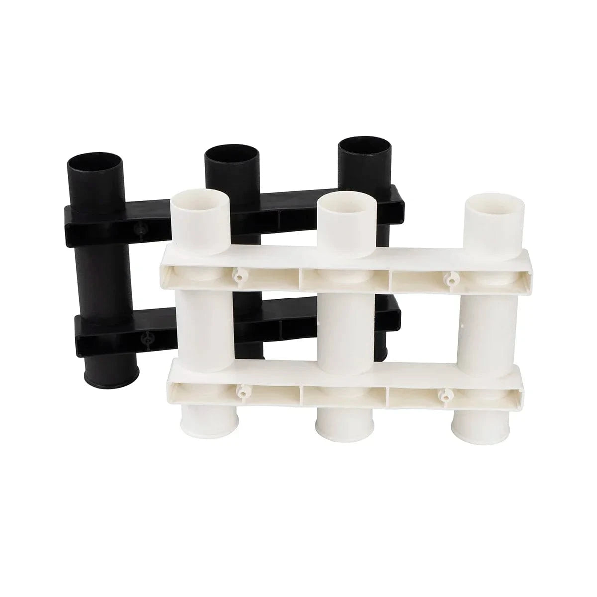 China China 3 Tubes Link Plastic Fishing Rod Racks Holder Socket for Boat Marine Fishing Box Kayak Boat Yacht