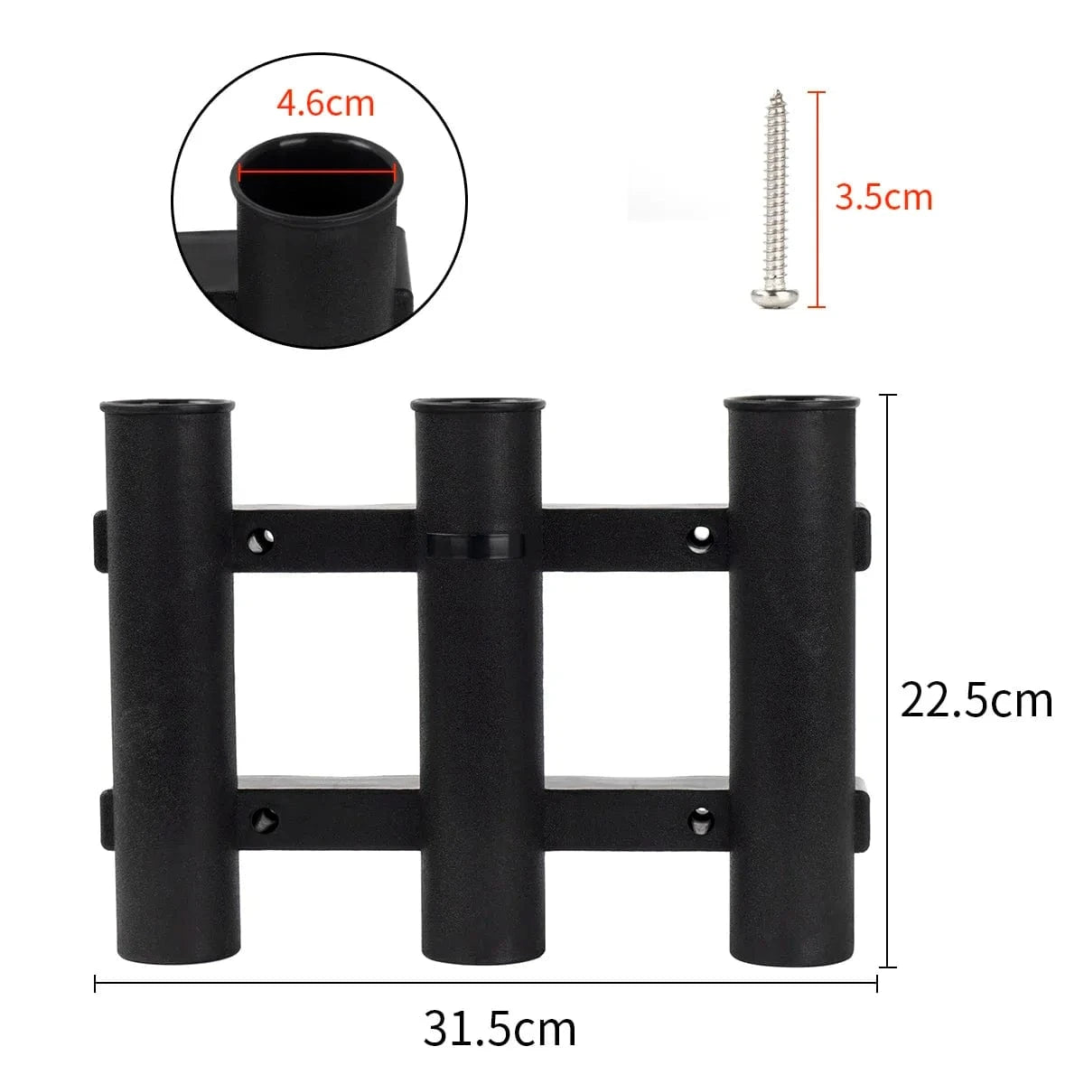 China China 3 Tubes Link Plastic Fishing Rod Racks Holder Socket for Boat Marine Fishing Box Kayak Boat Yacht