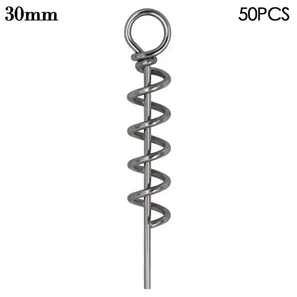 China China 30mm 50 pcs Fishing pins Spring Twist Lock Fishing Screw Centering Pin Fixed Latch Needle for Soft Lure Bait Worm