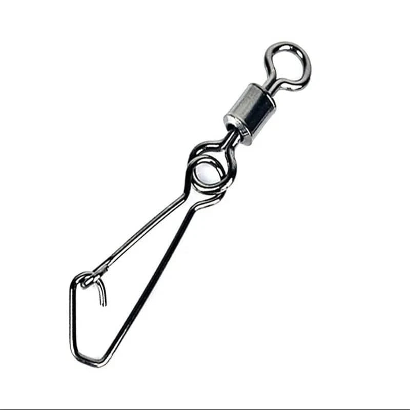 China China 30PCS 2# 4# 6# 8#10# 12#14#  Stainless Steel Fishing Connector Barrel Swivels Rolling Swivel Nice Snap Pin Fishing Accessories