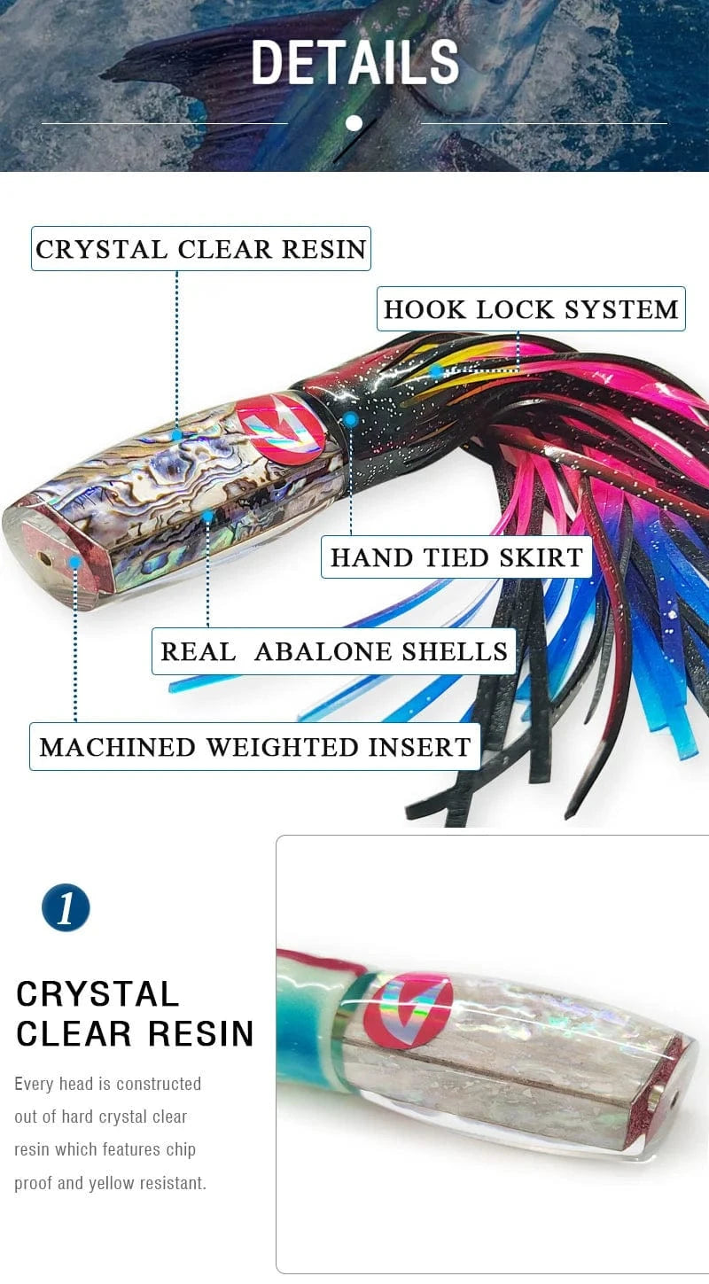 China China 325mm 272g Trolling Lure Deep Sea Saltwater Tuna Offshoew Big Game Fishing Lures for Swordfish Mahi Marlin Wahoo Fishing Tackle