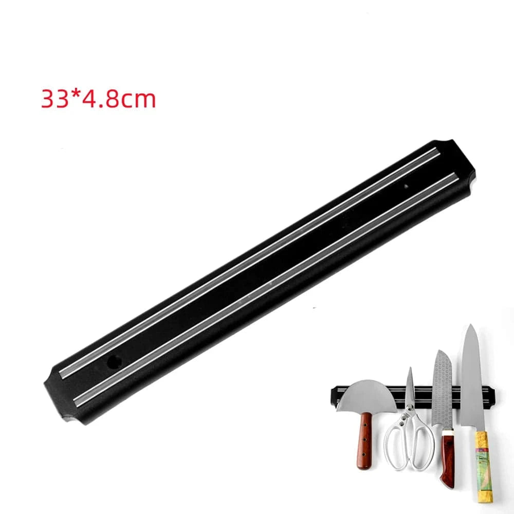 China China 33cm 3 Sizes Stainless Steel Knife Stand 25 33 38cm Magnetic Knife Holder Wall Storage Rack Home Magnet Multi-purpose Kitchen Tool
