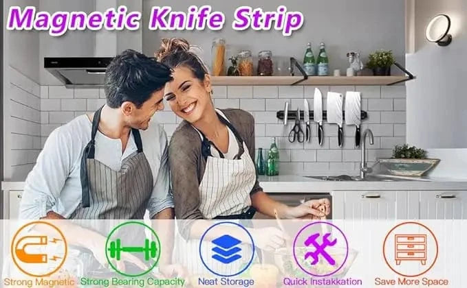 China China 33cm Multipurpose Magnetic Knife Rack Strip Household Kitchen Tools Space-Saving Wall Mounted Magnet Knives Holder With Rack