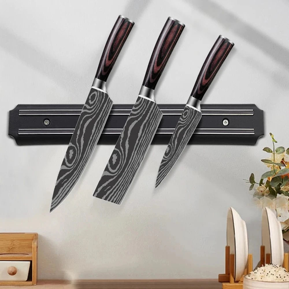China China 33cm Multipurpose Magnetic Knife Rack Strip Household Kitchen Tools Space-Saving Wall Mounted Magnet Knives Holder With Rack