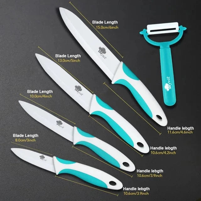 China China 3456 Light Green / CHINA Kitchen Knives Ceramic Knife Set 3 4 5 6 inch Chef Knife Stand Holder Utility with Peeler Fruit Vegetable White Blade Anti-slip