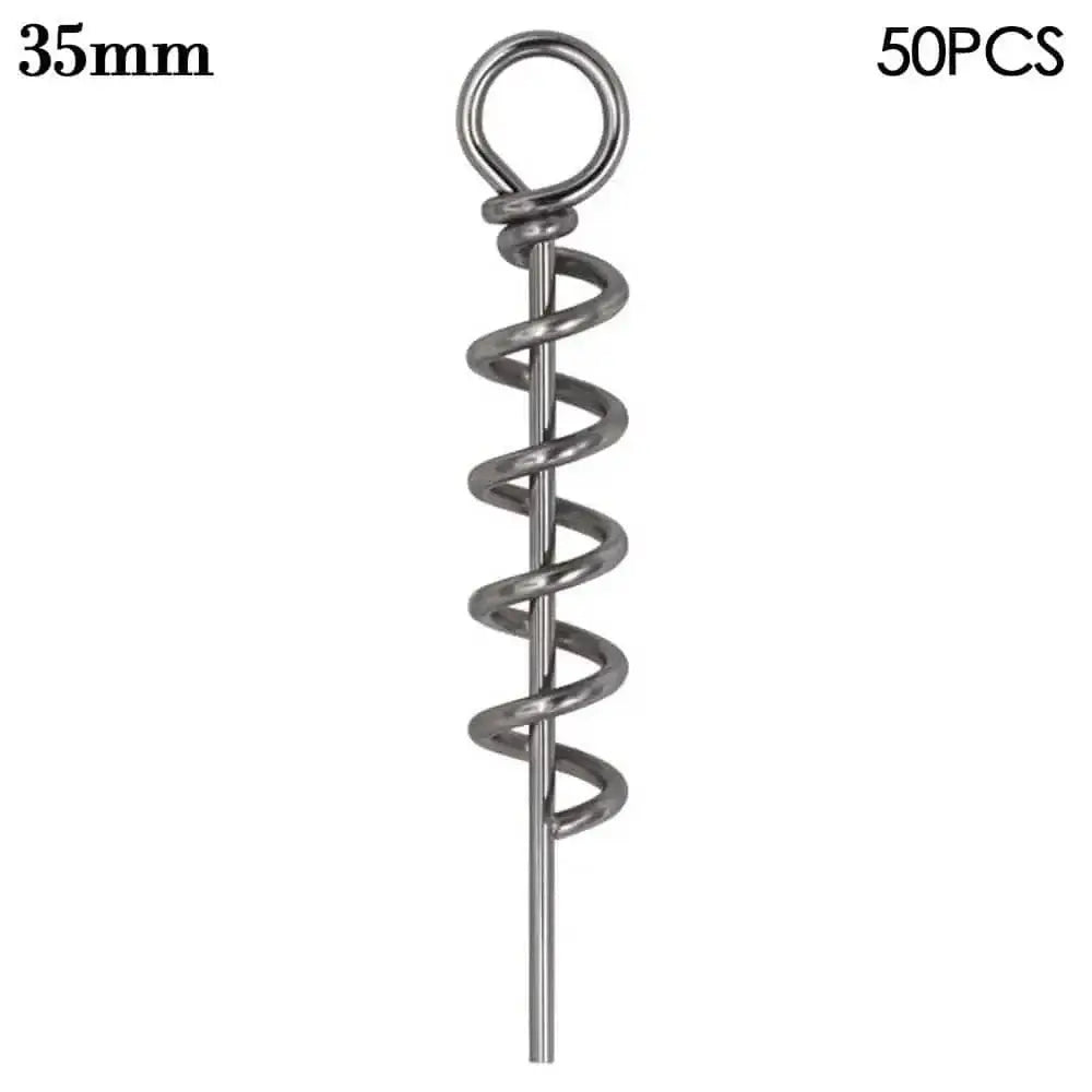 China China 35mm 50 pcs Fishing pins Spring Twist Lock Fishing Screw Centering Pin Fixed Latch Needle for Soft Lure Bait Worm