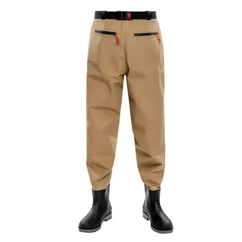 China China 38 / khaiki New Waist Length Nylon Thickened Half Body Rice Transplanting Water Wading Pants Fishing Shorts Rain Pants Fishing Suit