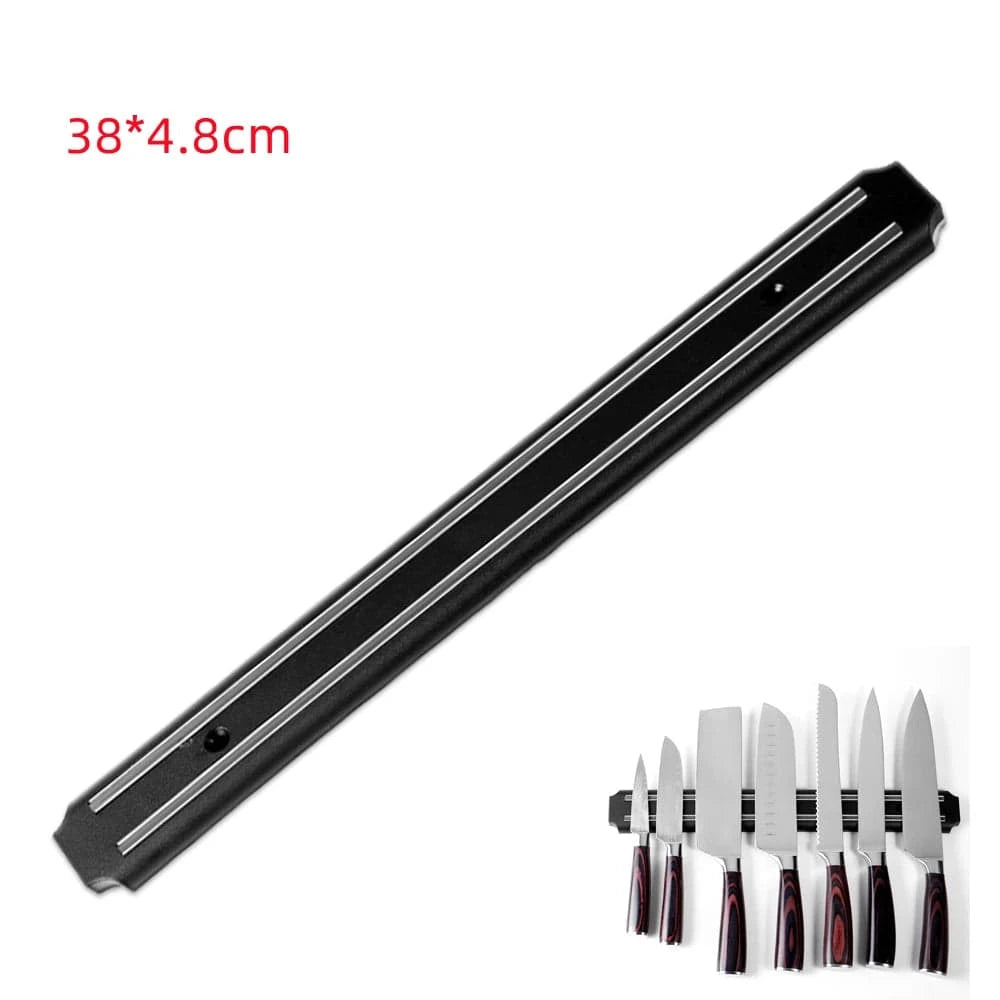 China China 38cm 3 Sizes Stainless Steel Knife Stand 25 33 38cm Magnetic Knife Holder Wall Storage Rack Home Magnet Multi-purpose Kitchen Tool