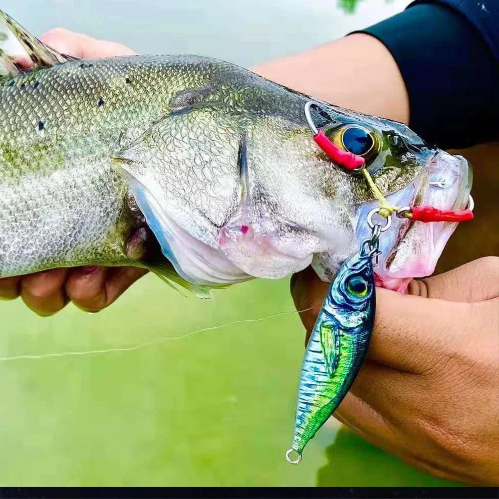 China China 3D Metal Jig Shore Jigging 40G60G80G Saltwater Fishing Lure Drag Cast Hard Bait Bass Spoon Bait Trout Lures For Tuna Mahi Marlin