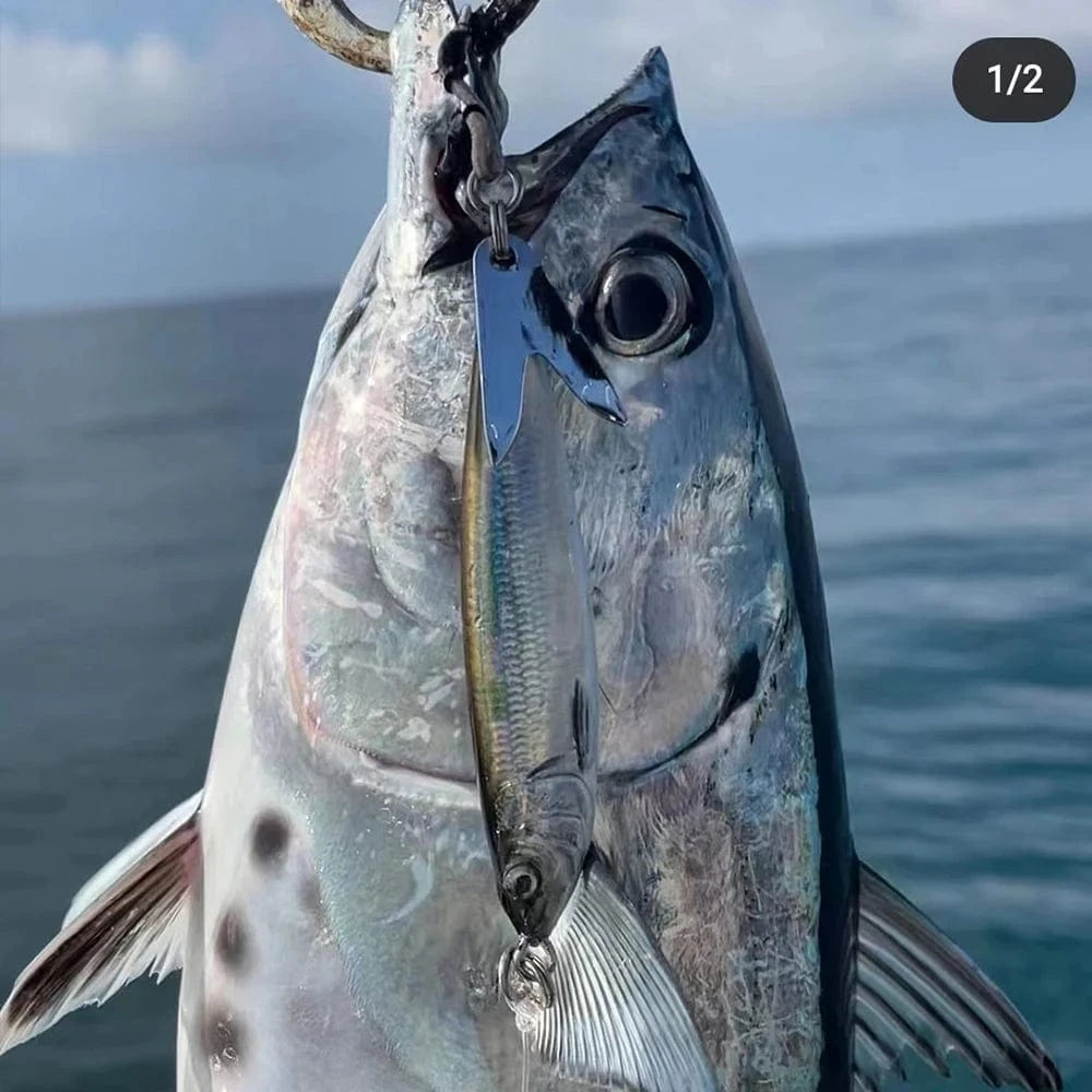 China China 3D Metal Jig Shore Jigging 40G60G80G Saltwater Fishing Lure Drag Cast Hard Bait Bass Spoon Bait Trout Lures For Tuna Mahi Marlin