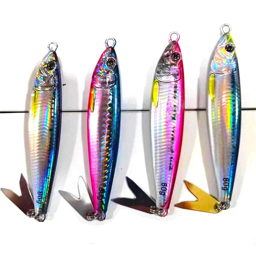China China 3D Metal Jig Shore Jigging 40G60G80G Saltwater Fishing Lure Drag Cast Hard Bait Bass Spoon Bait Trout Lures For Tuna Mahi Marlin