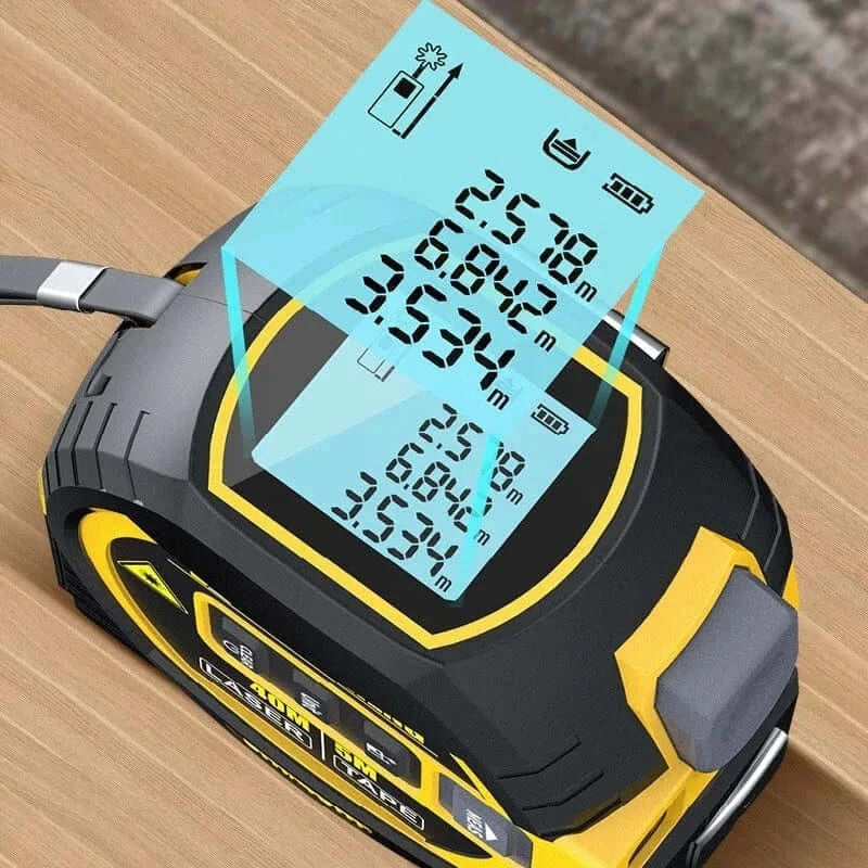 China China 3In1 Laser Tape Measure Laser Rangefinder High-precision Digital Laser Tape Range Finder Measure Tool Measuring Instrument Level