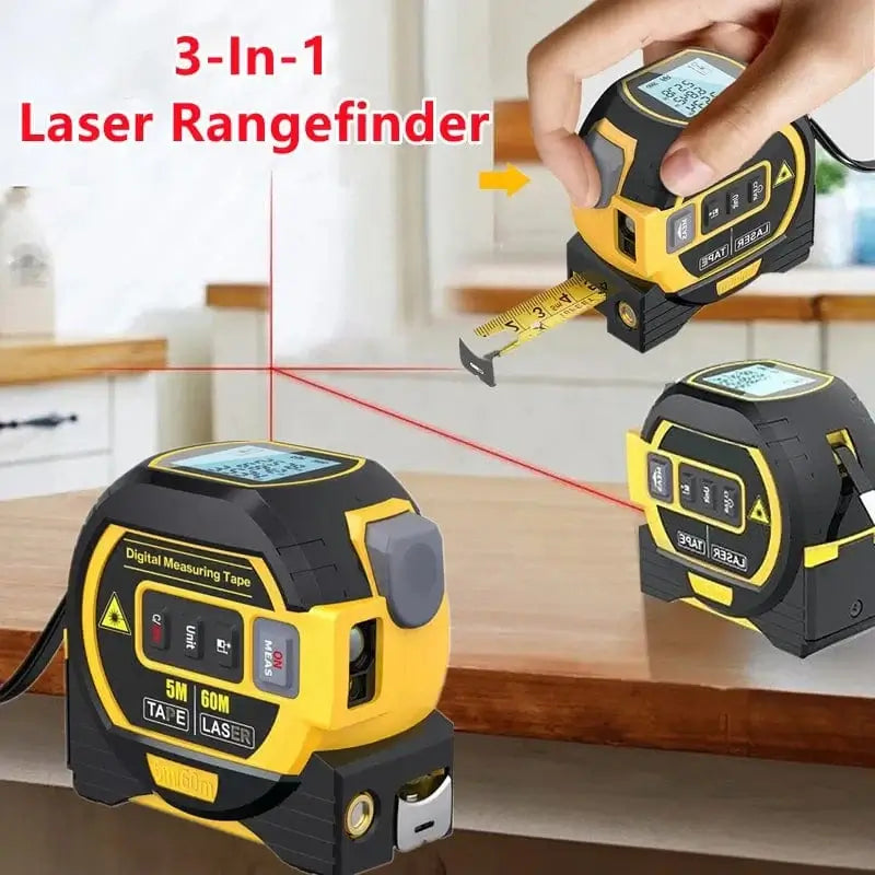 China China 3In1 Laser Tape Measure Laser Rangefinder High-precision Digital Laser Tape Range Finder Measure Tool Measuring Instrument Level