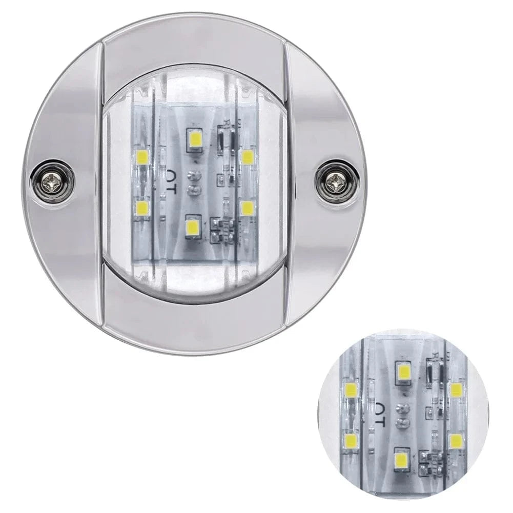 China China 3Inch 6 Led Round Chrome Marine LED Transom Mount Stern Anchor Navigation Light Waterproof Boat Marine Lights 6-2835-SMD 12V DC