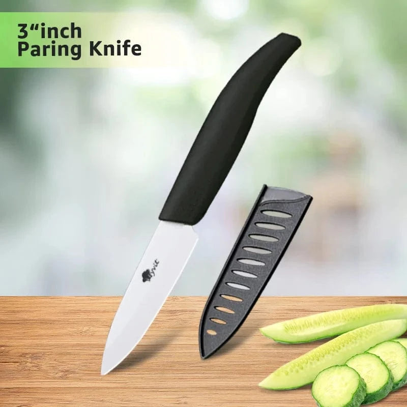 China China 3inch Black Ceramic Knife 6 5 4 3 inch Kitchen Chef Knives RustProof White Blade Utility Slicing Paring Fruit Vegetable Cooking Cutter Tool