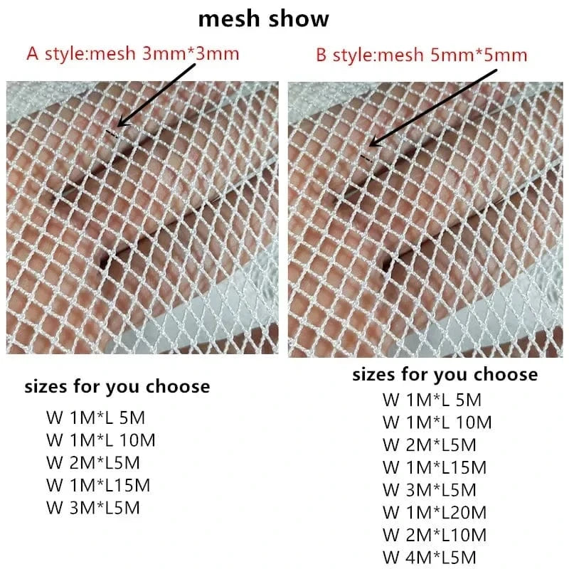 China China 3mm-5mm Mesh Semi-Finished Knotless Nylon Fishing Net Outdoor Fishing Network for Cage Breeding Net Trawl Net Fishing Tool