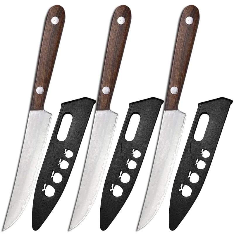 China China 3pcs 67 layer Damascus Steel Steak Knife Kitchen Utility Cleaver Boning Knife Sushi Barbecue Cutting Fishing Knife Paring Tools