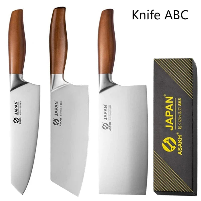 China China 3PCS Japanese Kitchen Knives Set Stainless Steel Fish Fillet Meat Cleaver Chef Knife Sushi Knife Slicing Santoku Knife Cooking Tools