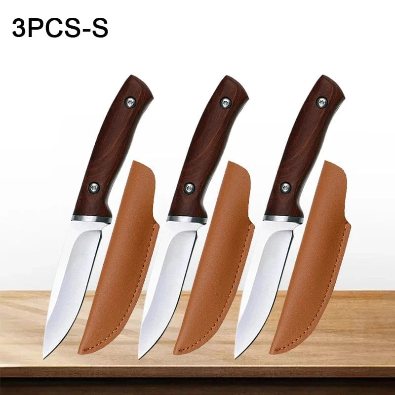 China China 3pcs-S Professional Kitchen Knives Fruit Knife Stainless Steel Pocket Boning Knife Butcher Vegetable Slicing Meat Cleaver with Sheath
