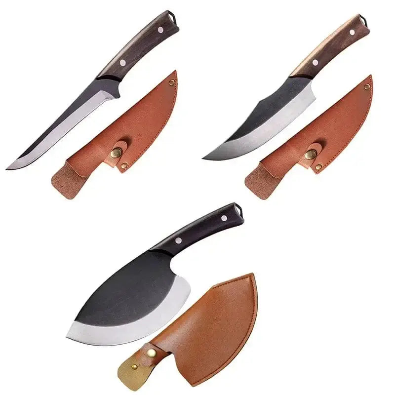 China China 3pcs with cover 4Cr14mov Steel Boning Knives Non Stick Butcher Knife Sets Boning Knife Sets Fish Slicing Knives Chef's Cleaver Slaughter Tools