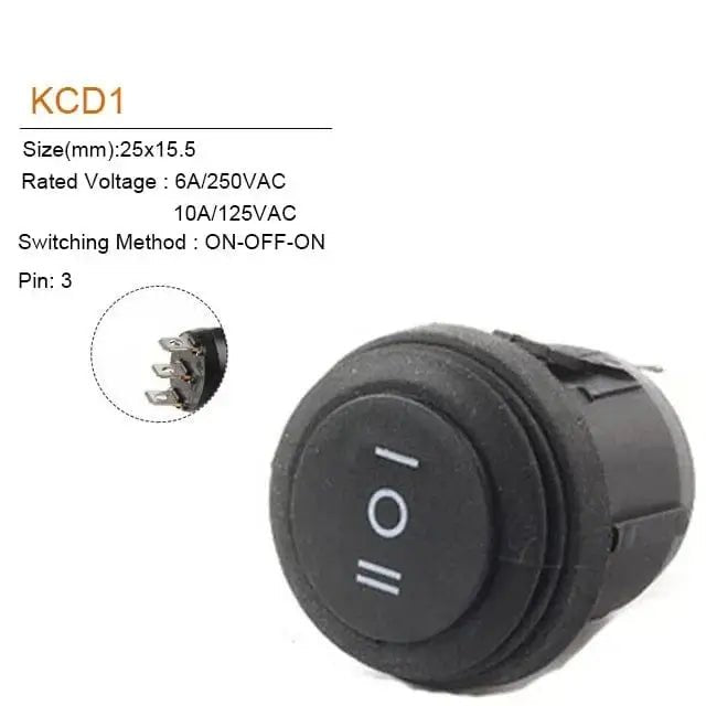 China China 3Pin 3 Position / 5 PCS 5Pcs 2/3Pin 25mm 6A/10A 250V Round Rocker Dot Boat LED Light Waterproof Rocker Switch Car Auto Boat Marine Power Button Switch