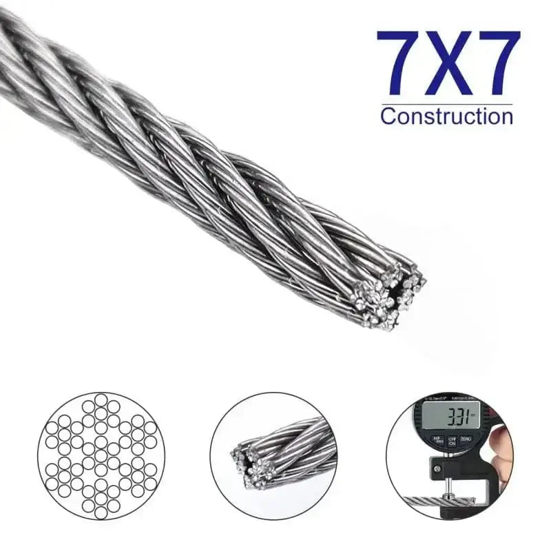 China China 3Rolls~1Roll 0.5-3mm Diameter 7X7 Structure 304 stainless steel wire rope thin cable softer fishing lifting cable
