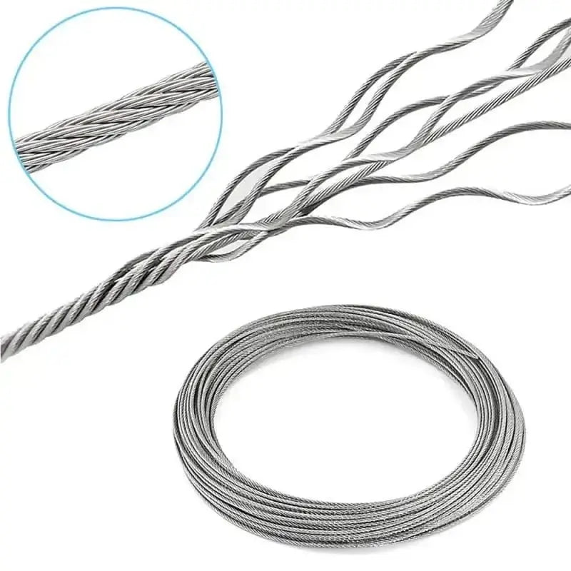 China China 3Rolls~1Roll 0.5-3mm Diameter 7X7 Structure 304 stainless steel wire rope thin cable softer fishing lifting cable