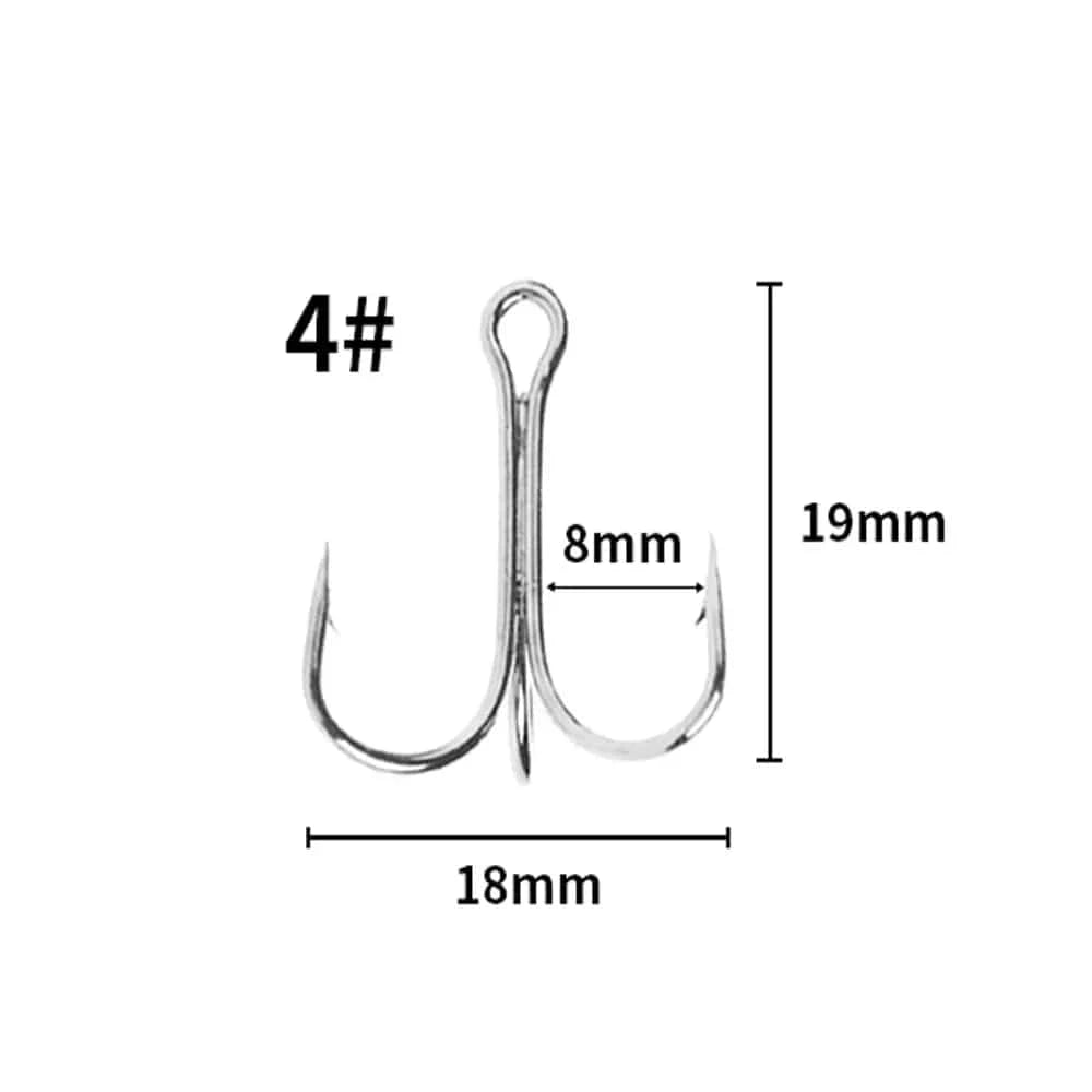 China China 4 10Pcs  Fishing Hooks Fishing Tackle Carbon Steel Barbed Sharp Triple Fishhook Sea Accessories With Feather