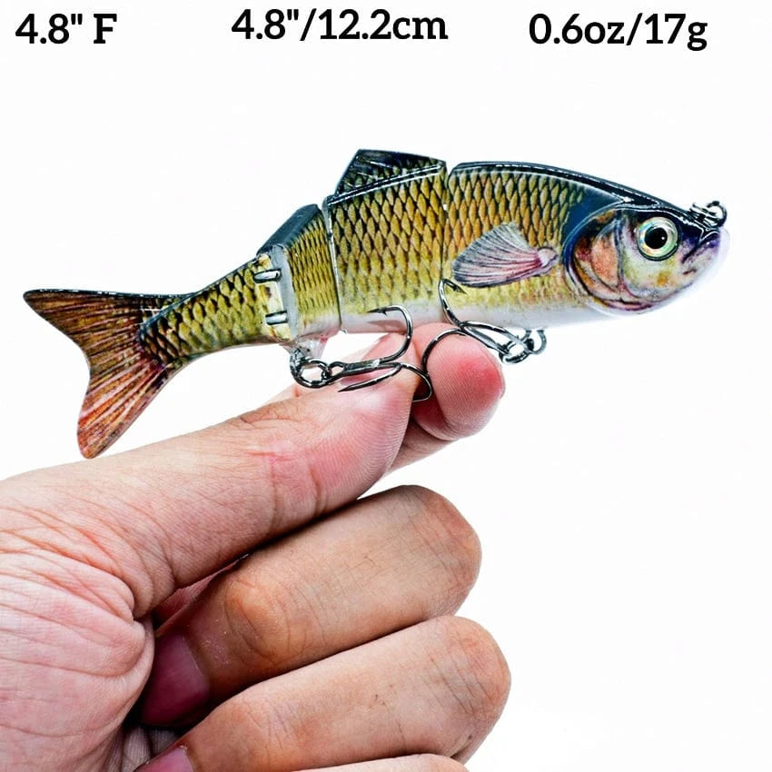 China China 4.8inch F Abziyat Fishing Lures 4section Hard Tail Minnow Lure Swimbait Crankbait Fishing Tool Hunting Ice Fishing Bait Lifelike Fish