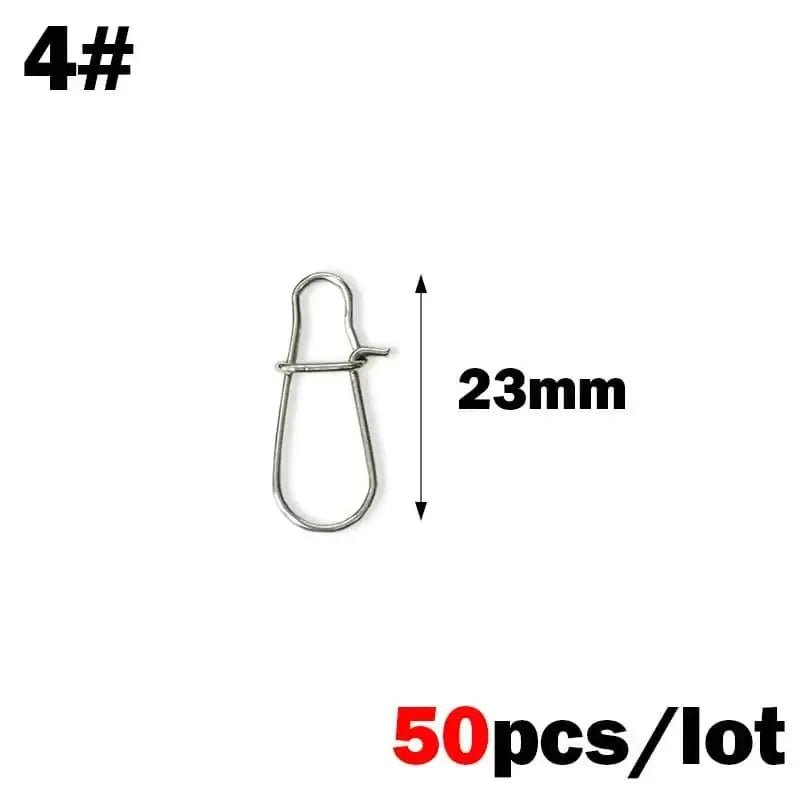 China China 4 OUTKIT 50PCS Stainless Steel Pin Swivel Fishing Accessories Connector Lure Clip Rolling Swivels Sea Fishing Tackle