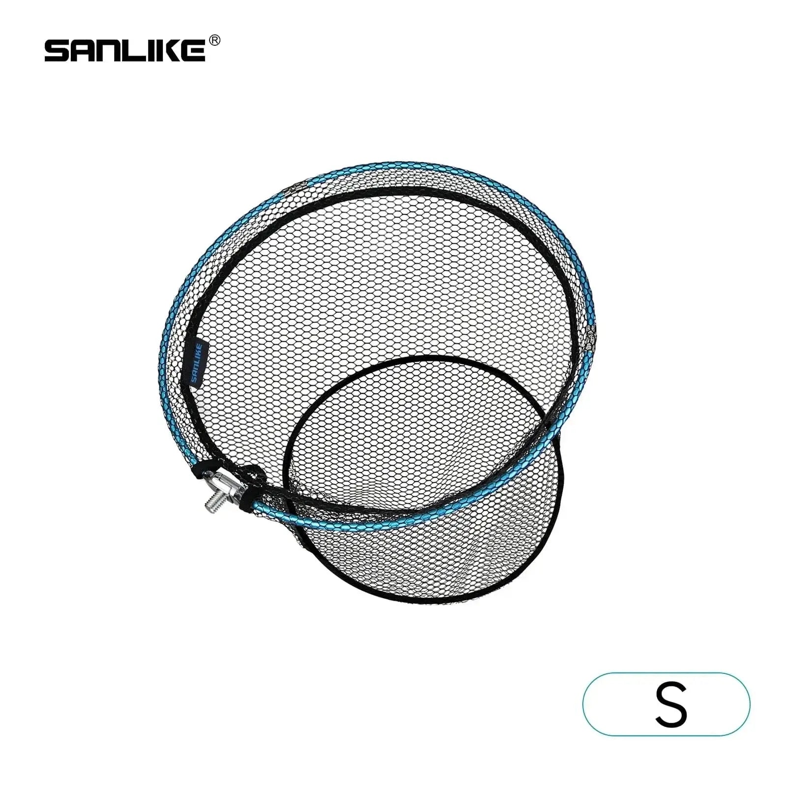 China China 40cm SANLIKE Fishing Net Collapsible Black Coated Dip Mesh Portable Handle Landing Net Aluminium Frame Fishing Tackle