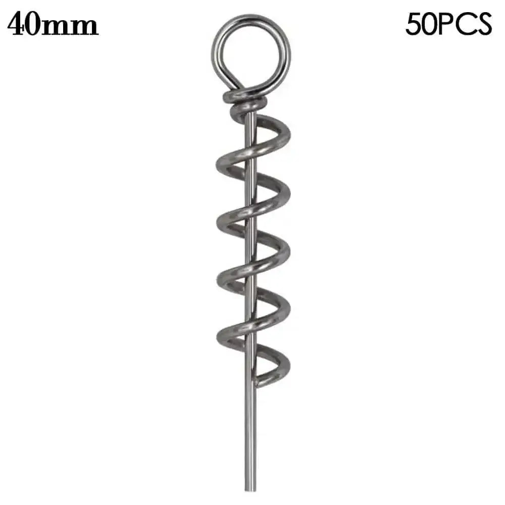 China China 40mm 50 pcs Fishing pins Spring Twist Lock Fishing Screw Centering Pin Fixed Latch Needle for Soft Lure Bait Worm