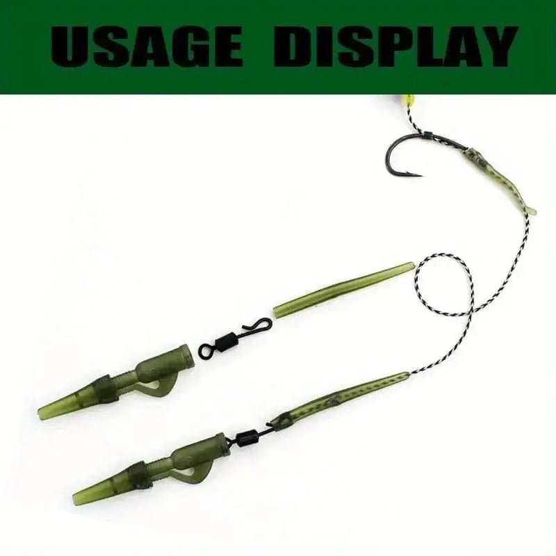 China China 40PCS 40PCS/lot Carp Fishing Accessories Lead Clip Quick Change Swivel Tail Rubber Anti Tangle Sleeves for Carp Rigs Fishing Tackle