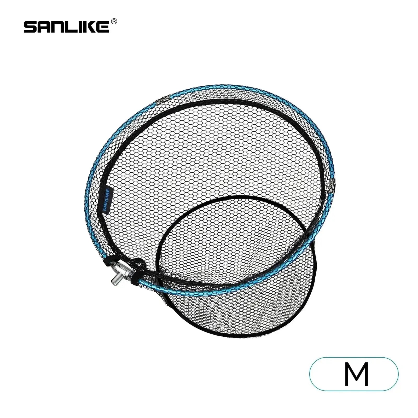 China China 45cm SANLIKE Fishing Net Collapsible Black Coated Dip Mesh Portable Handle Landing Net Aluminium Frame Fishing Tackle