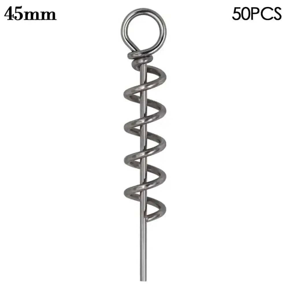 China China 45mm 50 pcs Fishing pins Spring Twist Lock Fishing Screw Centering Pin Fixed Latch Needle for Soft Lure Bait Worm