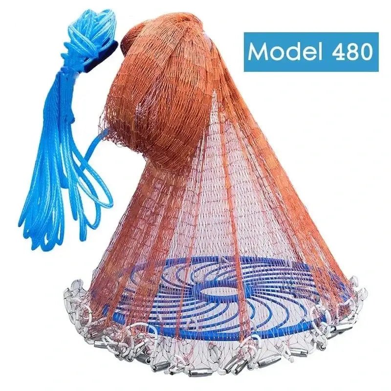 China China 480 / CHINA Lawaia landing net fish Cast Net Fishing Network USA Fishing Trap Hand-throw Fly Fish Network with iron Sinkers netting fish net