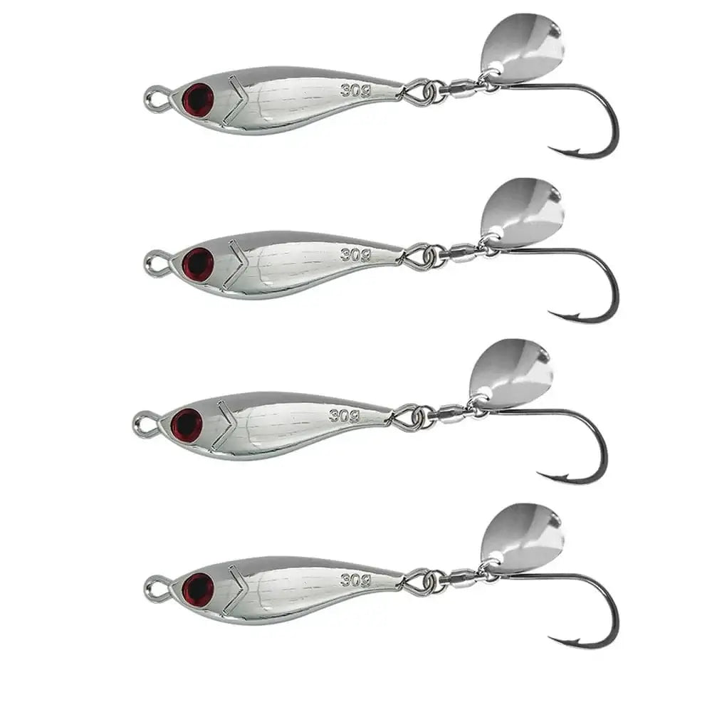 China China 4pcs / 15g 4pcs 5g-30g Silver Metal Fishing Lure Metal Jigging Lure Sea Bass Mackerel Snapper Cast Fishing Bait Sea Fishing Tackle