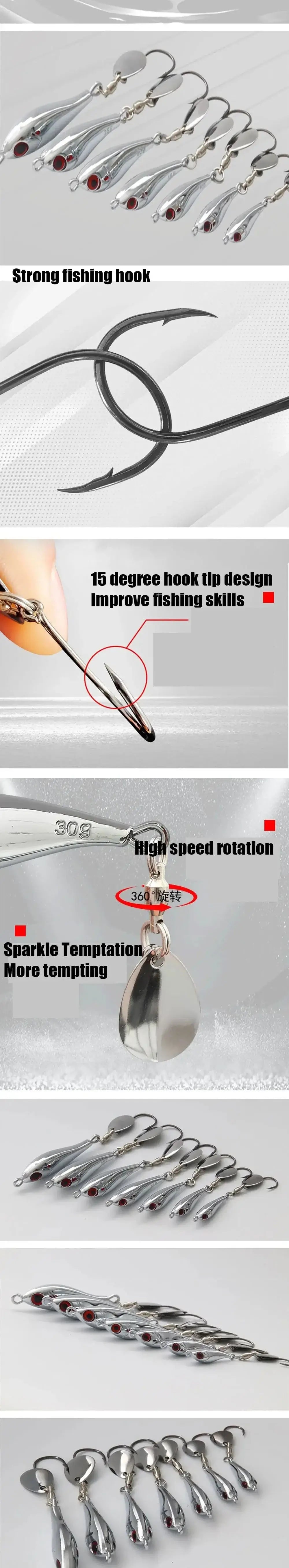 China China 4pcs 5g-30g Silver Metal Fishing Lure Metal Jigging Lure Sea Bass Mackerel Snapper Cast Fishing Bait Sea Fishing Tackle