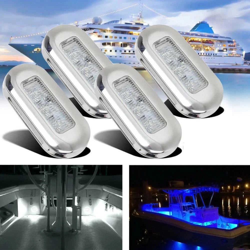 China China 4Pcs Boat Courtesy Lights Stair Deck Transom LED Stern Light Waterproof Boat Indicator Turn Signal Tail Lamp Yacht Marine Lights