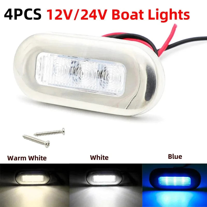 China China 4Pcs Boat Courtesy Lights Stair Deck Transom LED Stern Light Waterproof Boat Indicator Turn Signal Tail Lamp Yacht Marine Lights