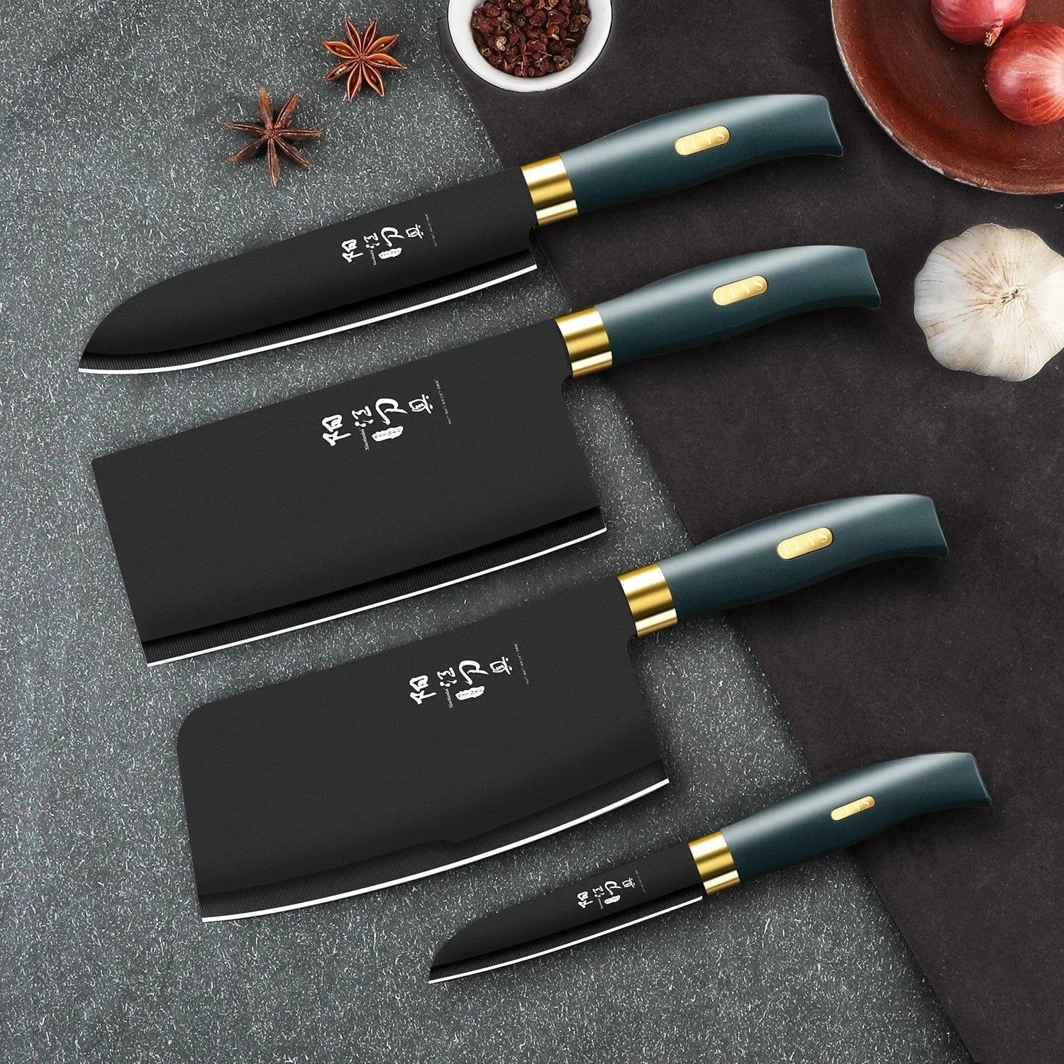 China China 4pcs New women's home knife set, commercial sharp stainless steel meat slicer chef's knife, kitchen special cutting knife small bone