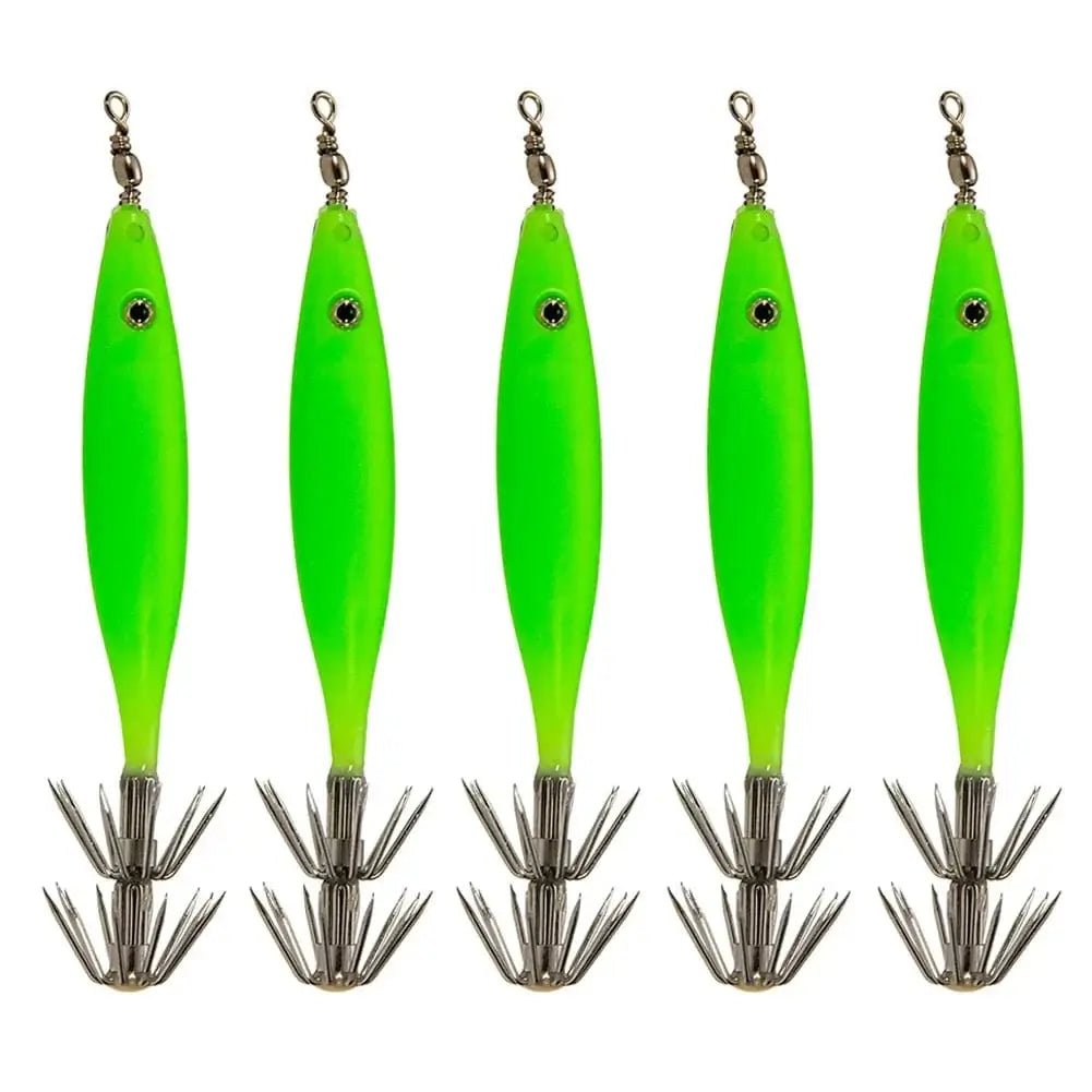 China China 5/10pcs 8cm 4g Luminous Cuttlefish Squid Jig Hook Fishing Lures Octopus Glow Jig Artificial Bait Hard Turlutte Lure Shrimp Bait